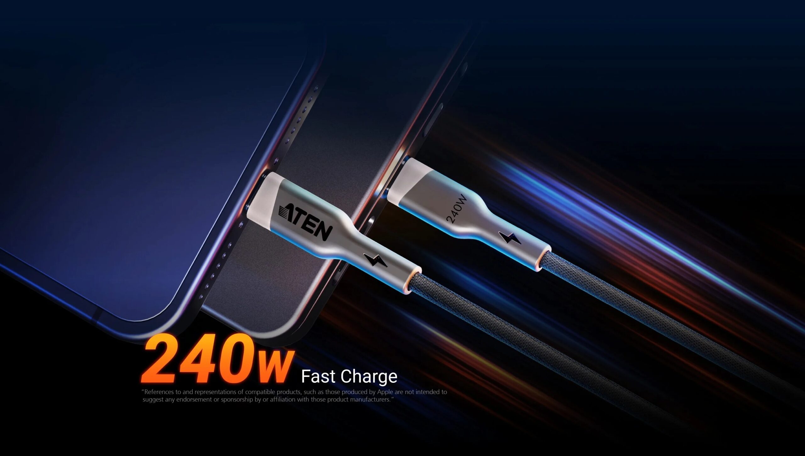 Aten 240W USB-C to USB-C Magnetic Charging Cable, 1 m | 2L-3101P240M | USB-C to USB-C - Image 4