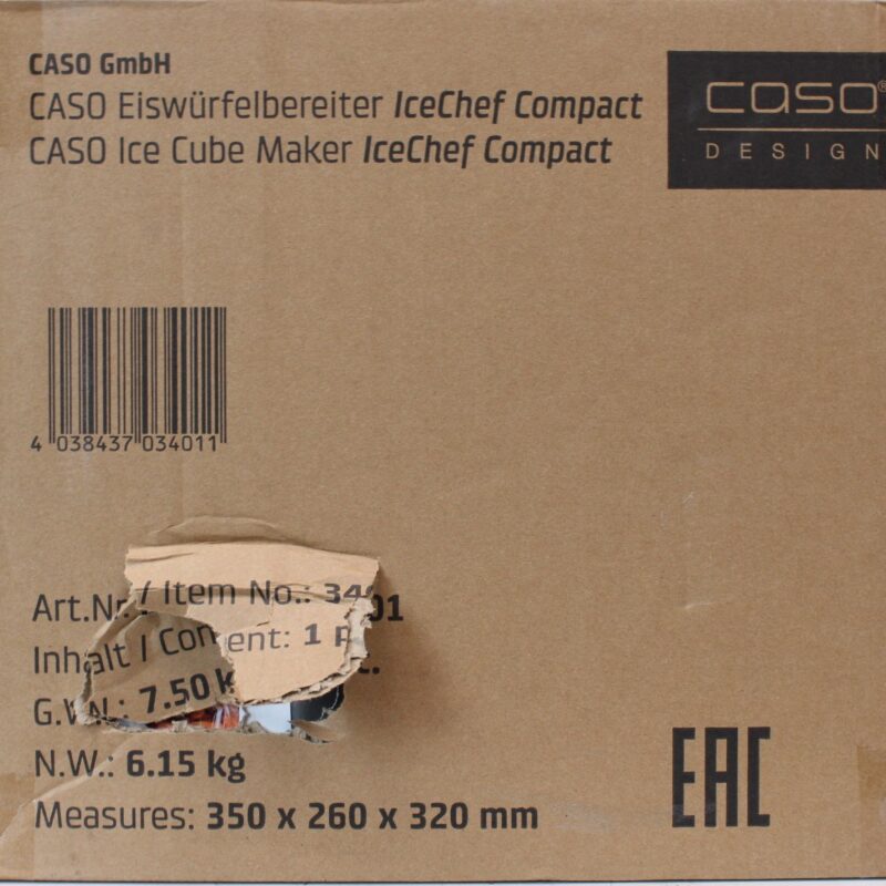 SALE OUT. | Caso | Ice Cube Machine | IceChef Compact | Power 120 W | Black | DAMAGED PACKAGING