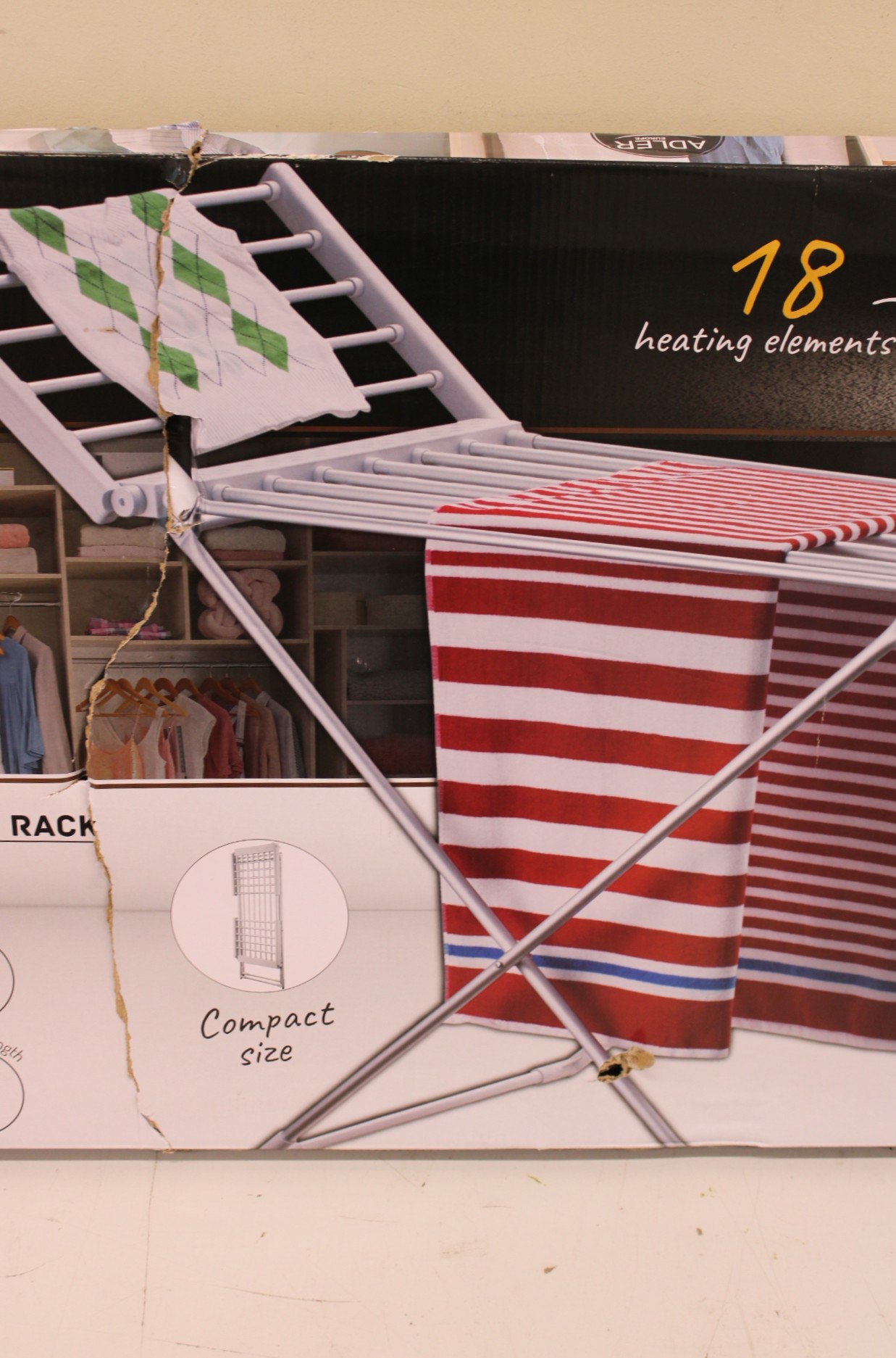 SALE OUT. | Adler Foldable electric clothes drying rack | AD 7821 | 220 W | Silver/White | DAMAGED PACKAGING - Image 2