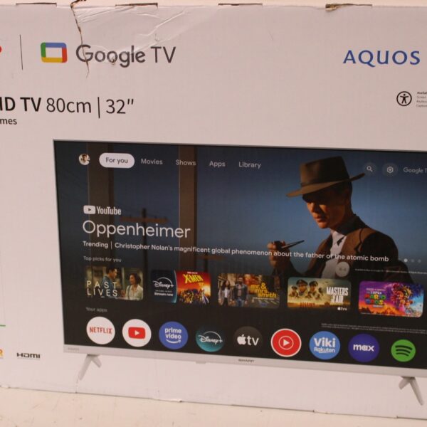 SALE OUT. Sharp 32HF2265EW 32" (81cm) HD Ready Google TV, White | SALE OUT. | Sharp 32HF2265EW | 32 | Smart TV | Google TV | White | DAMAGED PACKAGING