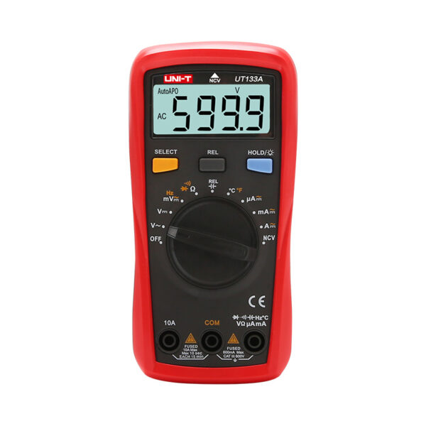 UNI-T UT133A Digital Multimeter, 6000-Count Backlit LCD, Auto Range, -40 to 1000 °C
