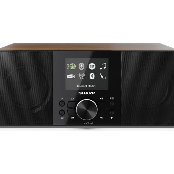 Sharp DR-I740(BK) Lisbon Stereo Smart Radio (Internet / DAB+ / FM), Black & Walnut | Sharp