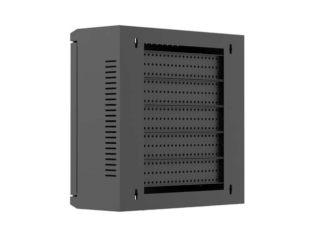 Lanberg TPR 10" Installation Enclosure with Mesh Plate 340X340X140, Black (assembled) - Image 8