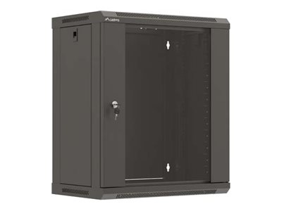 Lanberg Rack Cabinet 19" Wall-Mount 12U/540X350 (Flat Pack) with Glass Door, Black | Lanberg