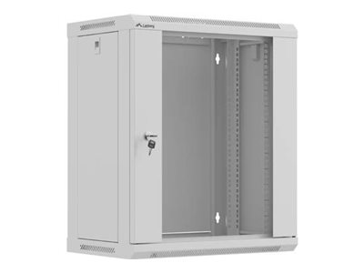 Lanberg Rack Cabinet 19" Wall-Mount 12U/540X350 (Flat Pack) with Glass Door, Grey | Lanberg