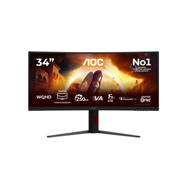 AOC CU34G4ZCA Curved 34" 3440x1440/21:9/1ms HDMI, DisplayPort, USB, Audio out | AOC