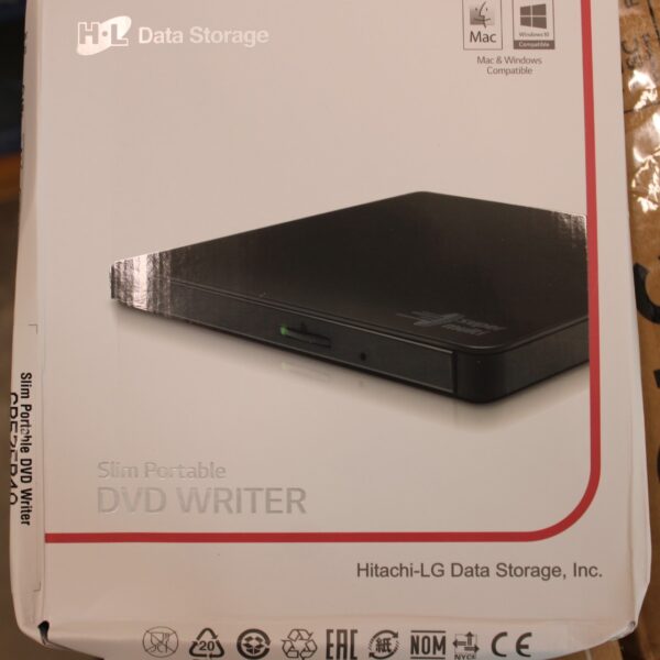 SALE OUT. H.L Data Storage Ultra Slim Portable DVD-Writer | GP57EB40 | Interface USB 2.0 | DVD±R/RW | CD read speed 24 x | CD write speed 24 x | Black | DAMAGED PACKAGING | Desktop/Notebook
