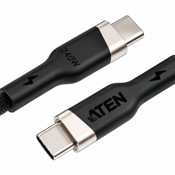 Aten 240W USB-C to USB-C Braided Charging Cable, 1 m | 2L-3101P240 | USB-C to USB-C