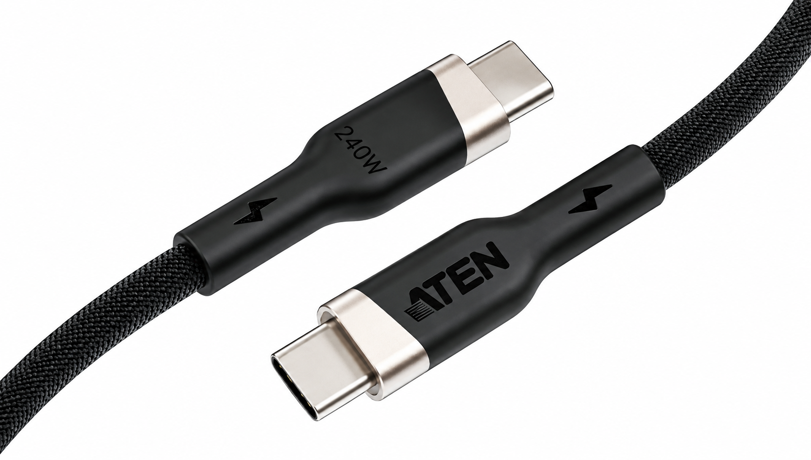 Aten 240W USB-C to USB-C Braided Charging Cable, 1 m | 2L-3101P240 | USB-C to USB-C
