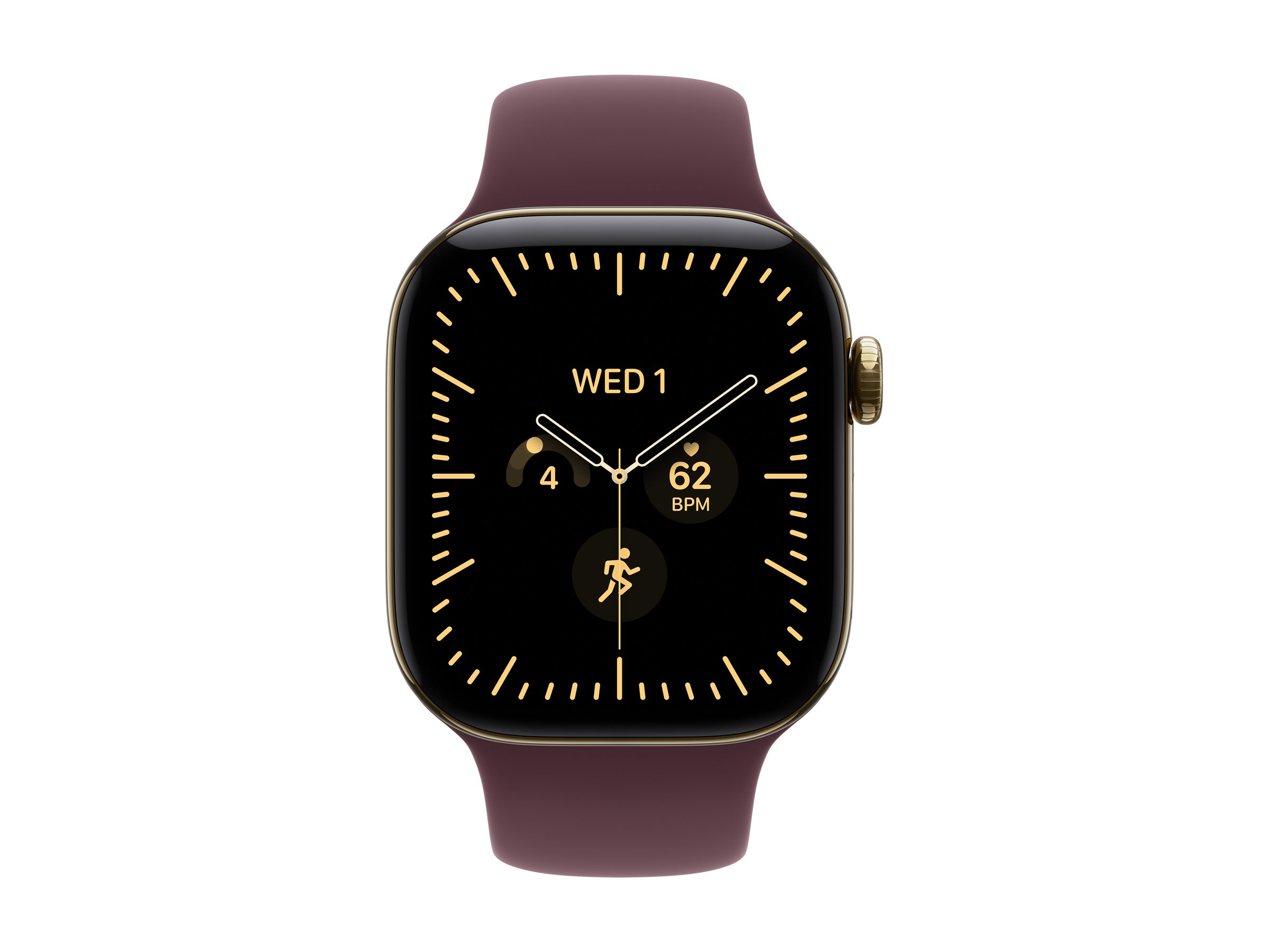 Apple Watch Series 12 GPS + Cellular 42mm Radiant Gold Titanium Case with Burgundy Sport Band - M/L | Apple - Image 2