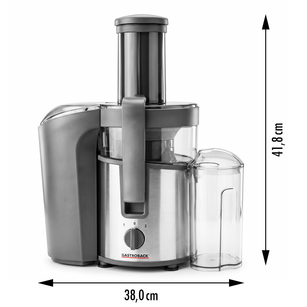 Gastroback Vital Juicer Plus | 40116 | Type Centrifugal juicer | Silver/Black | 800 W | Extra large fruit input | Number of speeds 2 - Image 4