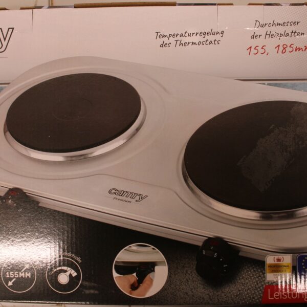 SALE OUT. Camry | CR 6511 | Number of burners/cooking zones 2 | Rotary knobs | Electric | Stainless steel | DAMAGED PACKAGING