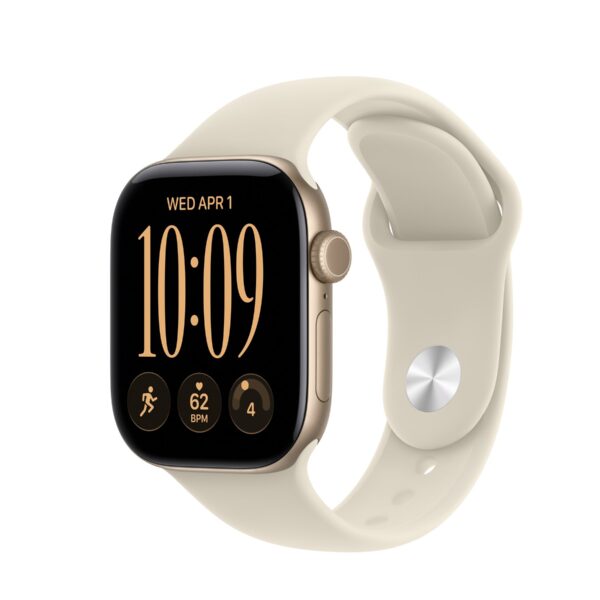 Apple Watch Series 12 GPS + Cellular 42mm Light Gold Aluminium Case with Sand Sport Band - S/M | Apple