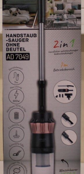 SALE OUT. | Adler Vacuum Cleaner | AD 7049 | Corded operating | Handstick/Handheld | 800 W | Black | Warranty 24 month(s) | DAMAGED PACKAGING