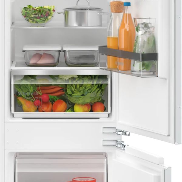 Bosch Refrigerator | KIV87VFE0 | Energy efficiency class E | Built-in | Combi | Height 177.2 cm | Fridge net capacity 200 L | Freezer net capacity 70 L | 35 dB | White