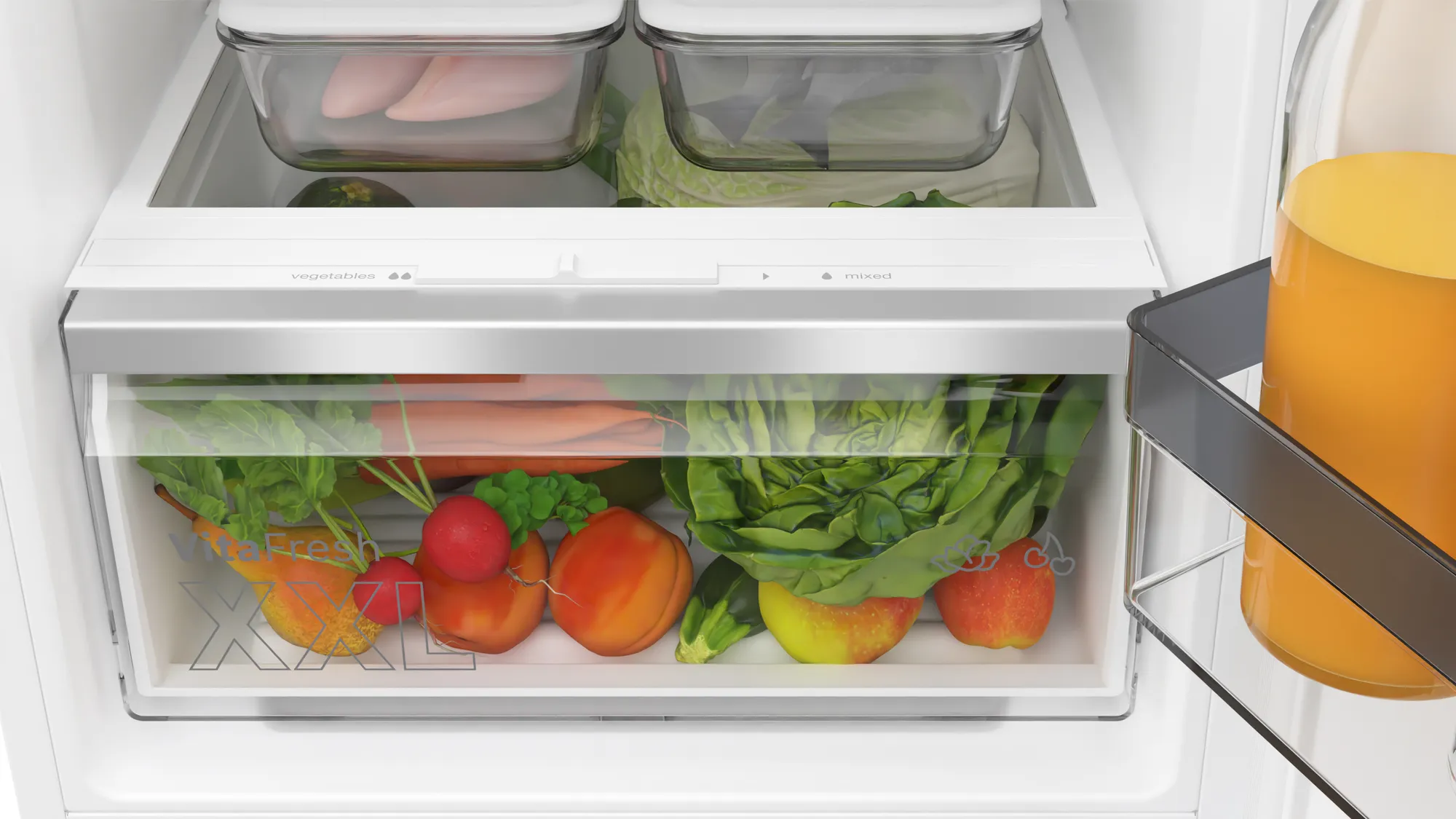 Bosch Refrigerator | KIV87VFE0 | Energy efficiency class E | Built-in | Combi | Height 177.2 cm | Fridge net capacity 200 L | Freezer net capacity 70 L | 35 dB | White - Image 5