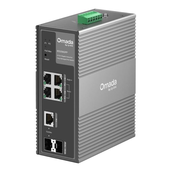 TP-LINK IES206GPP Omada 6-Port Gigabit Industrial Easy Managed Switch with 3-Port PoE+ and 1-Port PoE++ | TP-LINK