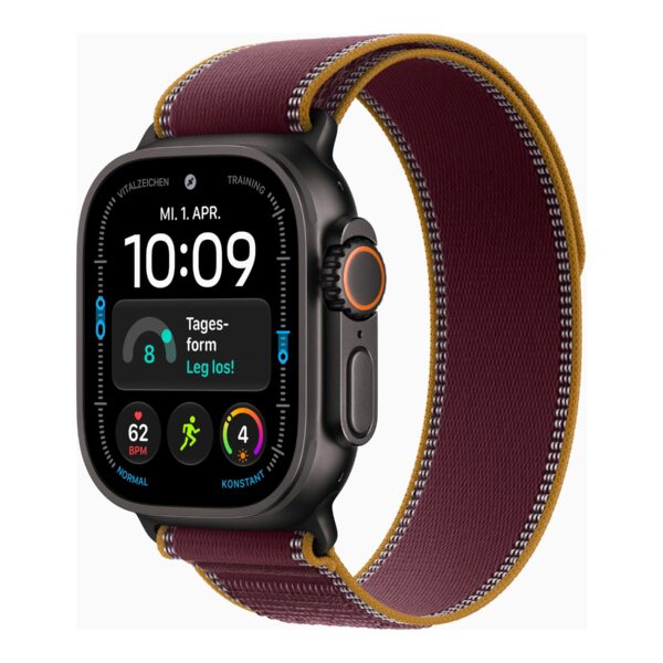 Apple Watch Ultra 4 GPS + Cellular 49mm Black Titanium Case with Burgundy Trail Loop - S/M | Apple