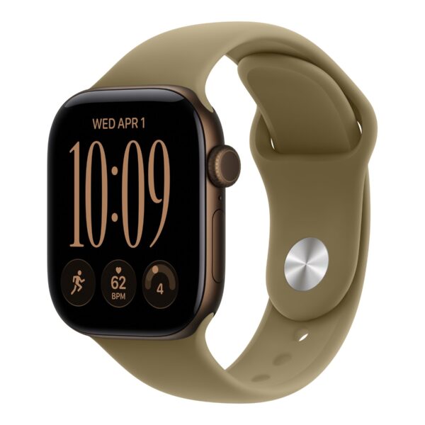 Apple Watch Series 12 GPS + Cellular 42mm Dark Bronze Aluminium Case with Olive Sport Band - S/M | Apple