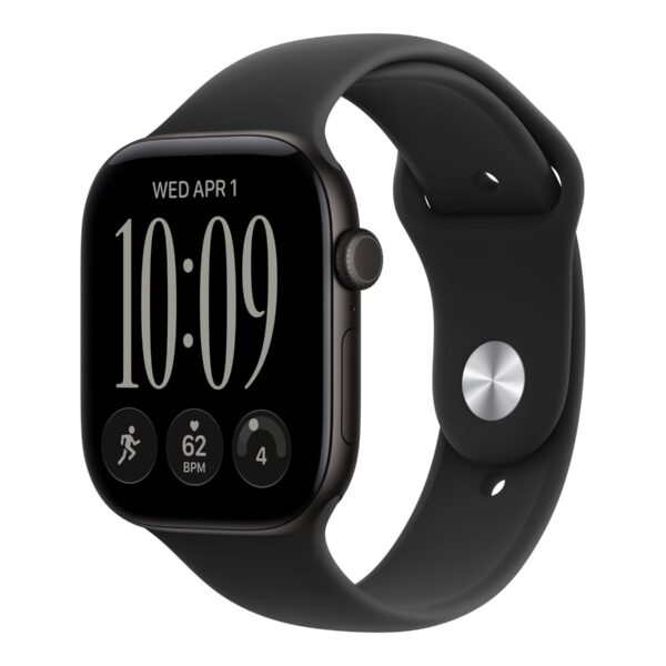 Apple Watch Series 12 GPS + Cellular 46mm Black Aluminium Case with Black Sport Band - S/M | Apple