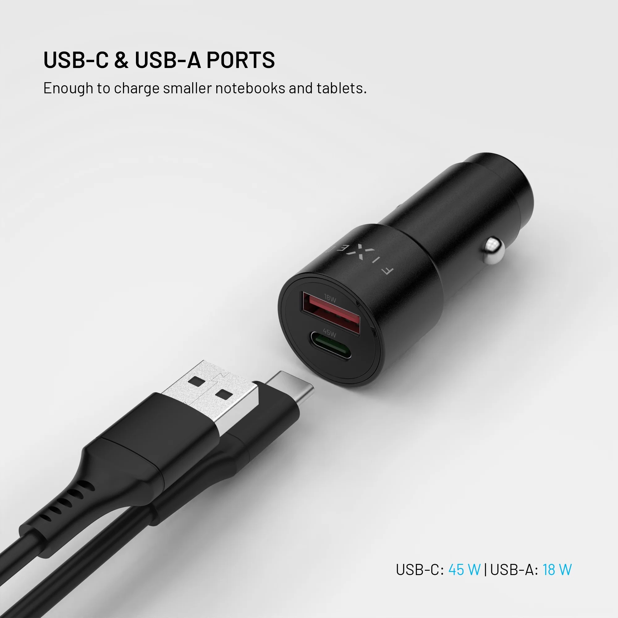Fixed USB-C/USB-A Car Charger, 63W, PD 3.0 - Image 5