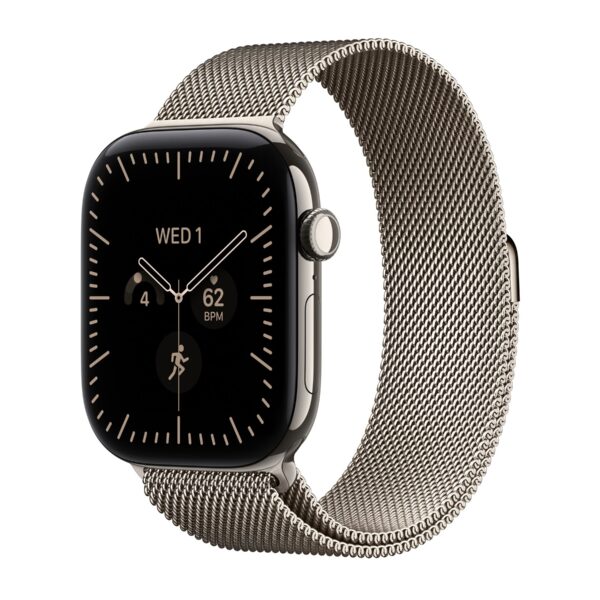 Apple Watch Series 12 GPS + Cellular 46mm Natural Titanium Case with Natural Milanese Loop - M/L | Apple