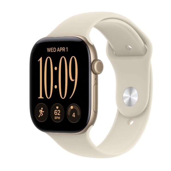Apple Watch Series 12 GPS + Cellular 46mm Light Gold Aluminium Case with Sand Sport Band - M/L | Apple