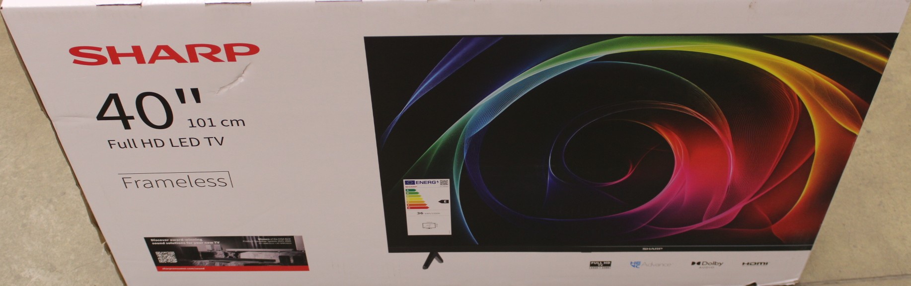 SALE OUT. Sharp 40HA1205E 40" (101cm) Full HD TV | Sharp 40HA1205E | 40 | FHD | Black | DAMAGED PACKAGING, SCRATCHED - Image 3