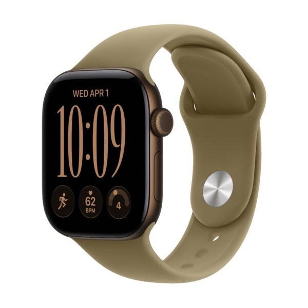 Apple Watch Series 12 GPS + Cellular 42mm Dark Bronze Aluminium Case with Olive Sport Band - M/L | Apple