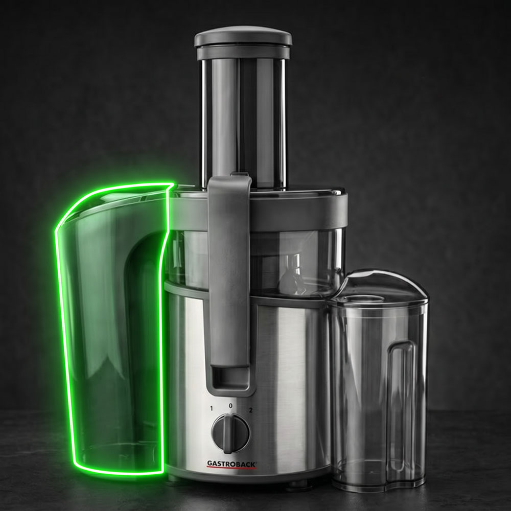 Gastroback Vital Juicer Plus | 40116 | Type Centrifugal juicer | Silver/Black | 800 W | Extra large fruit input | Number of speeds 2 - Image 9