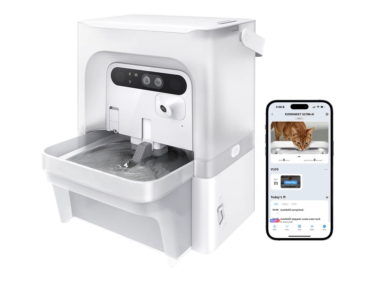 PETKIT Pet Water Fountain with Camera | EverSweet Ultra | Capacity 5 L | Material ABS, 304 Stainless Steel, PP, PPO | White - Image 2