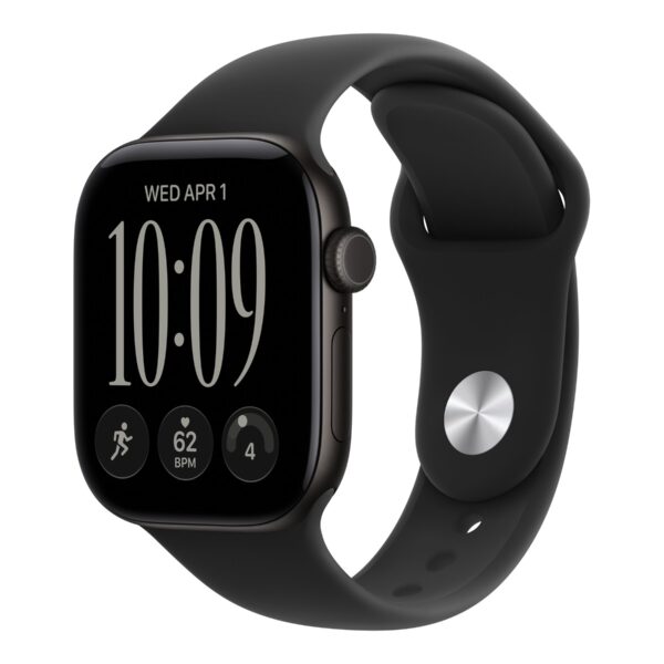 Apple Watch Series 12 GPS + Cellular 42mm Black Aluminium Case with Black Sport Band - S/M | Apple