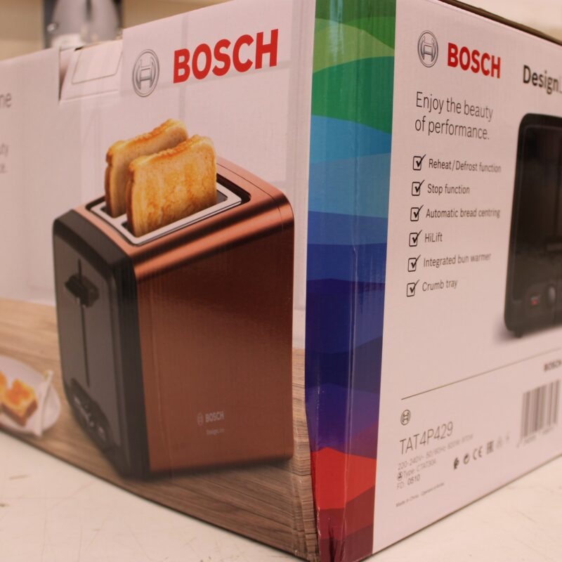 SALE OUT. Bosch TAT4P429 DesignLine Toaster, 970 W, 2 slots, Copper | SALE OUT. | Bosch DesignLine Toaster | TAT4P429 | Power 970 W | Number of slots 2 | Housing material Stainless Steel | Copper/Black | DAMAGED PACKAGING - Image 4