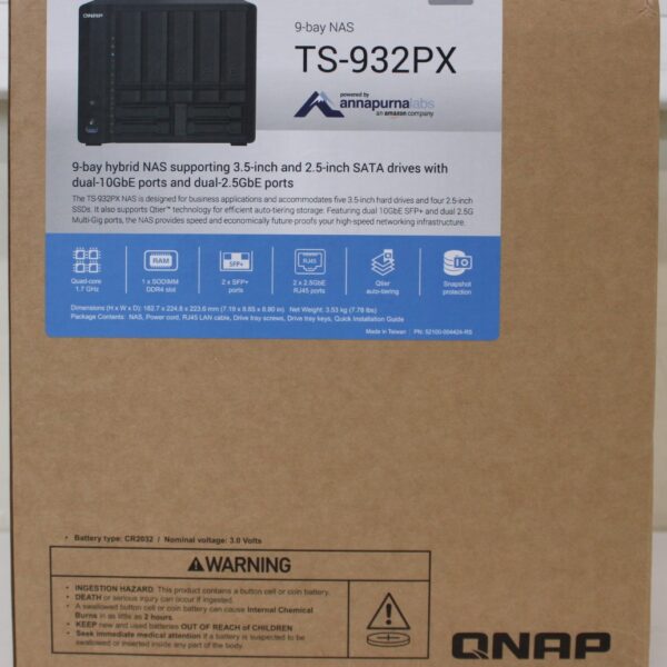 SALE OUT. | QNAP 9-Bay QTS NAS | TS-932PX-4G | Up to 9 HDD/SSD Hot-Swap | AnnapurnaLabs Alpine | AL324 ARM Cortex-A57 Quad-Core | Processor frequency 1.7 GHz | 4 GB | DDR4 | DEMO (SCRATCHED)