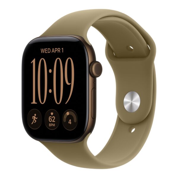Apple Watch Series 12 GPS + Cellular 46mm Dark Bronze Aluminium Case with Olive Sport Band - M/L | Apple