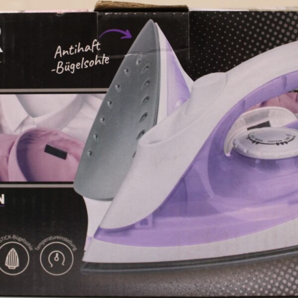 SALE OUT. Adler AD 5019 Steam iron, Temperature control, Power 1600W | Adler | AD 5019 | With cord | 1600 W | Water tank capacity 100 ml | Continuous steam 10 g/min | Violet/White | DAMAGED PACKAGING