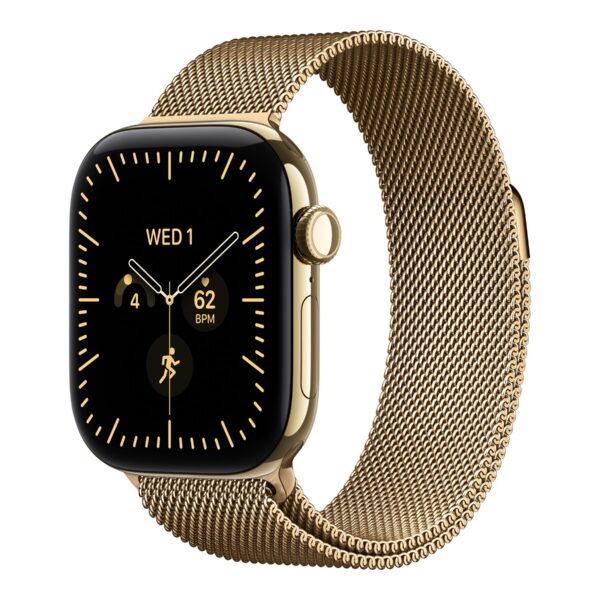 Apple Watch Series 12 GPS + Cellular 42mm Radiant Gold Titanium Case with Radiant Gold Milanese Loop | Apple