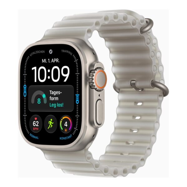 Apple Watch Ultra 4 GPS + Cellular 49mm Natural Titanium Case with Translucent Grey Ocean Band | Apple