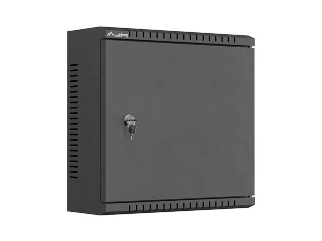Lanberg TPR 10" Installation Enclosure with Mesh Plate 340X340X140, Black (assembled)