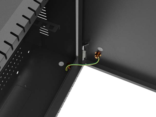 Lanberg TPR 10" Installation Enclosure with Mesh Plate 400X400X140, Black (assembled) - Image 10