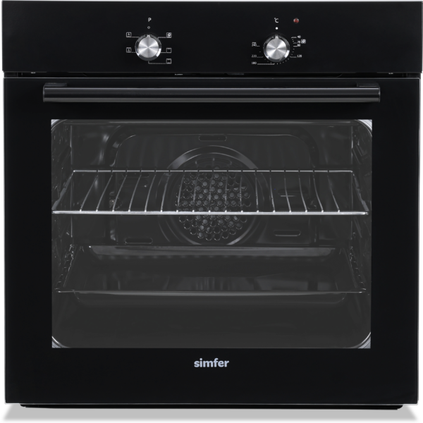 Simfer 6006AERSP Built-in Oven, Multifuncional, Capacity 56 L, Easy to clean, Button control, Black