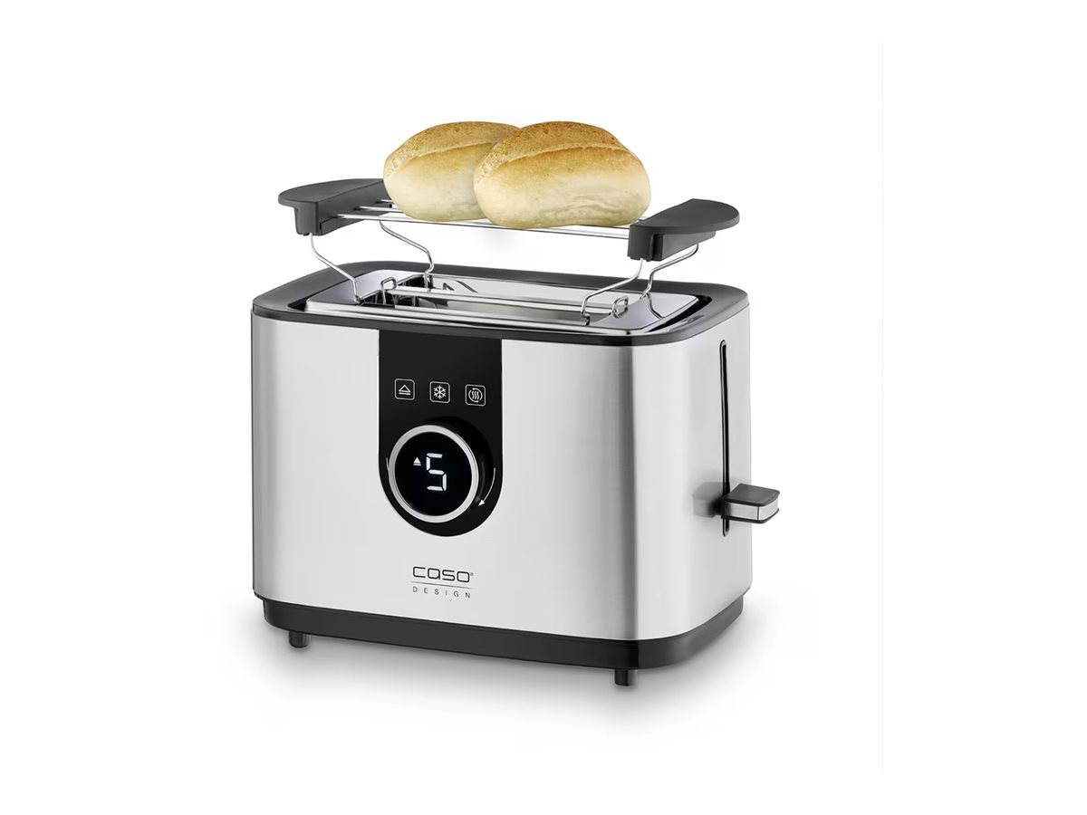 Caso 02769 Selection T2 Toaster for 2 slices + bun warmer, Stainless Steel | Caso