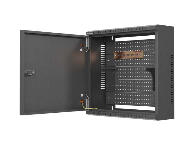 Lanberg TPR 10" Installation Enclosure with Mesh Plate 400X400X140, Black (assembled) - Image 5