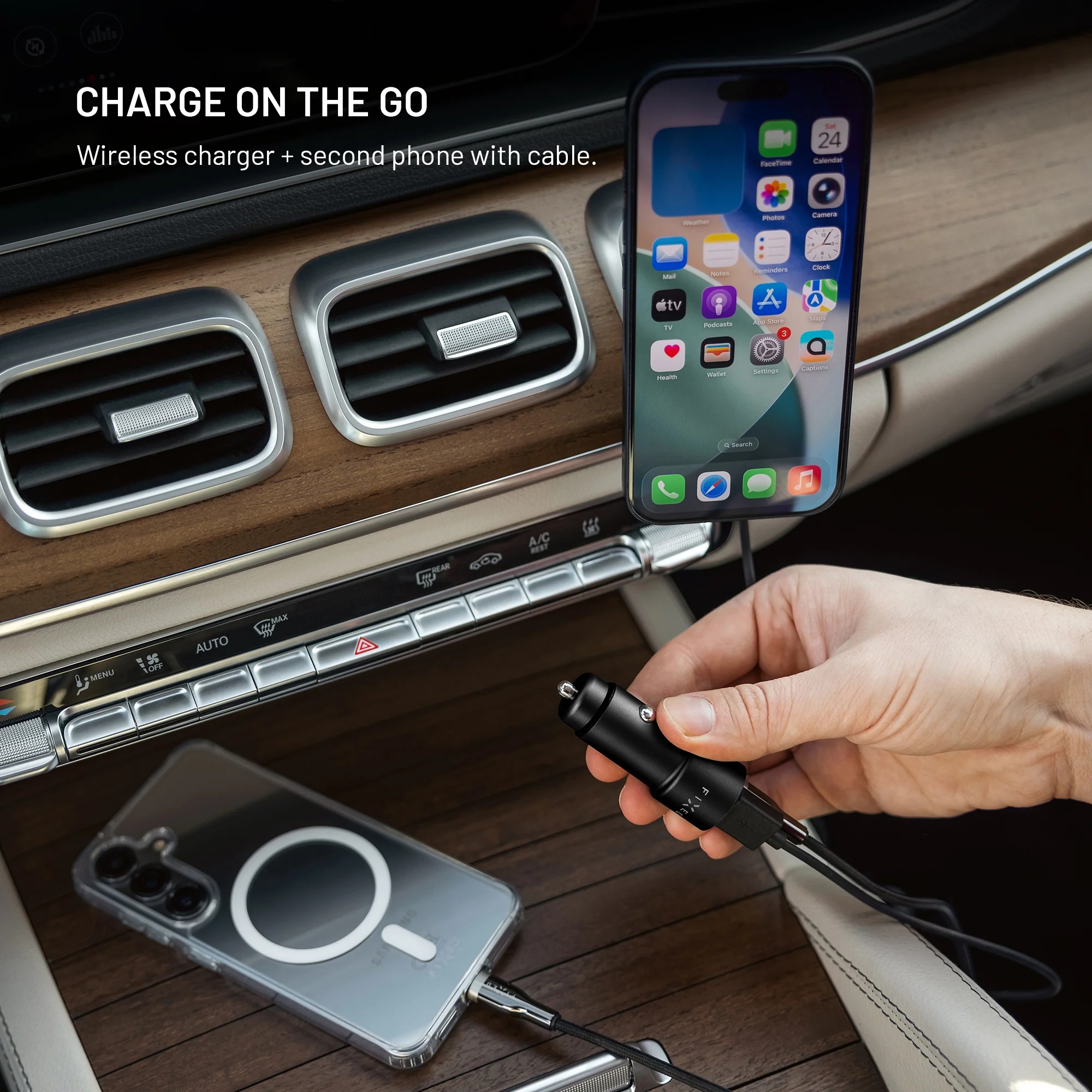 Fixed USB-C/USB-A Car Charger, 63W, PD 3.0 - Image 6