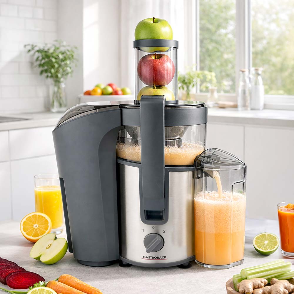 Gastroback Vital Juicer Plus | 40116 | Type Centrifugal juicer | Silver/Black | 800 W | Extra large fruit input | Number of speeds 2 - Image 7