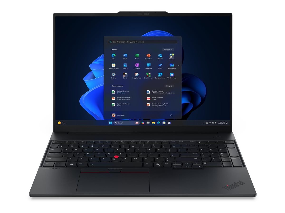 Lenovo ThinkPad E16 Gen 3 16 WUXGA ULT5-226V/16GB/512GB/Intel Arc Graphics 130V/WIN11 Pro/ENG Backlit kbd/1Y Warranty | Lenovo Warranty 12 month(s)