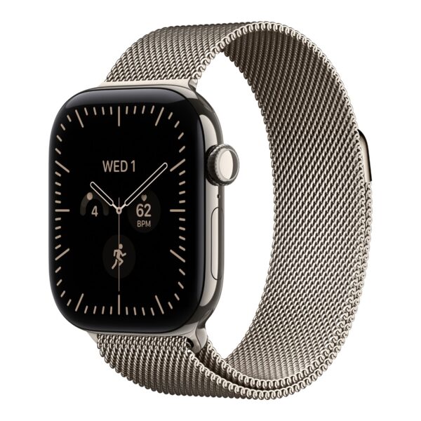 Apple Watch Series 12 GPS + Cellular 42mm Natural Titanium Case with Natural Milanese Loop | Apple