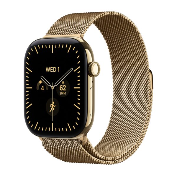 Apple Watch Series 12 GPS + Cellular 46mm Radiant Gold Titanium Case with Radiant Gold Milanese Loop - M/L | Apple