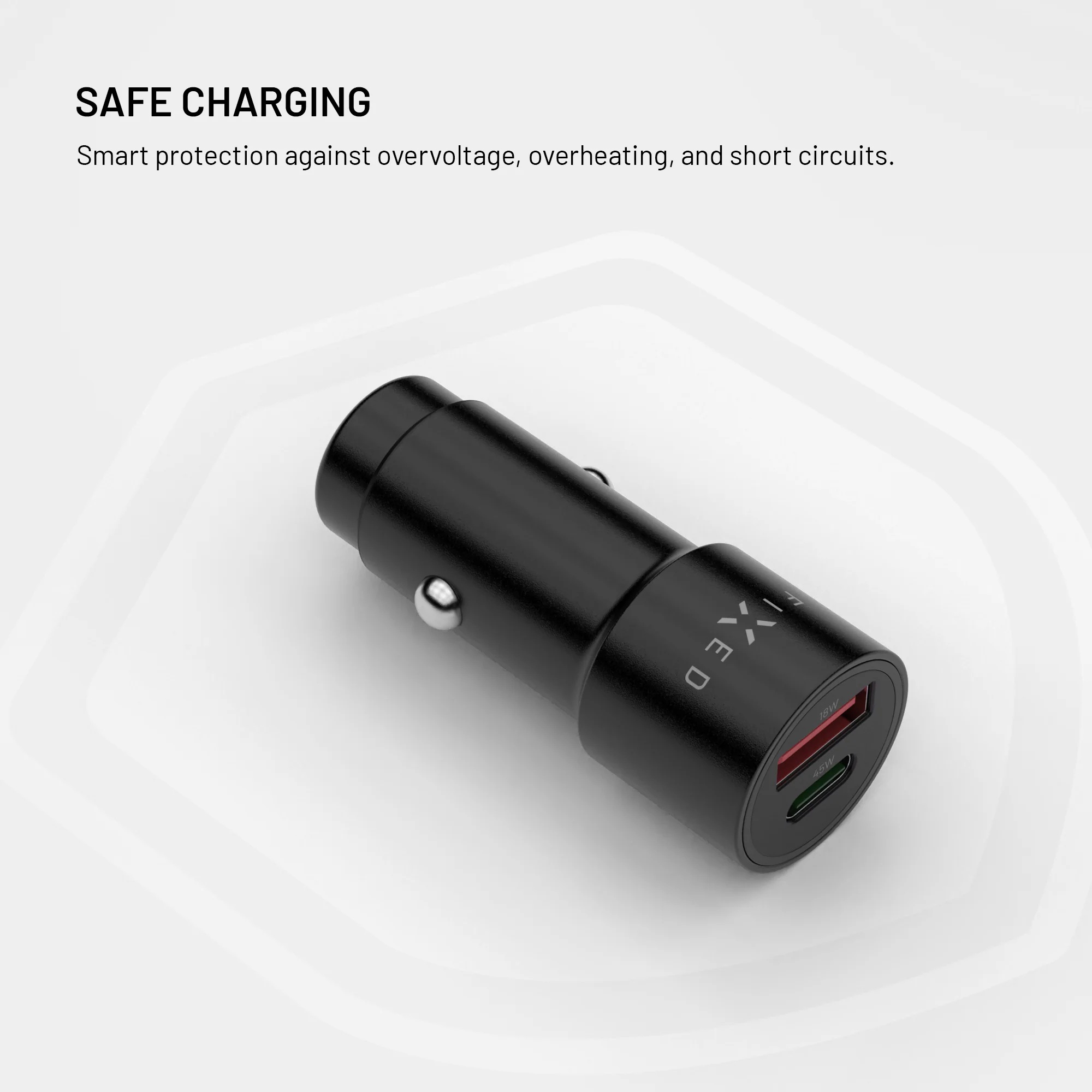 Fixed USB-C/USB-A Car Charger, 63W, PD 3.0 - Image 8