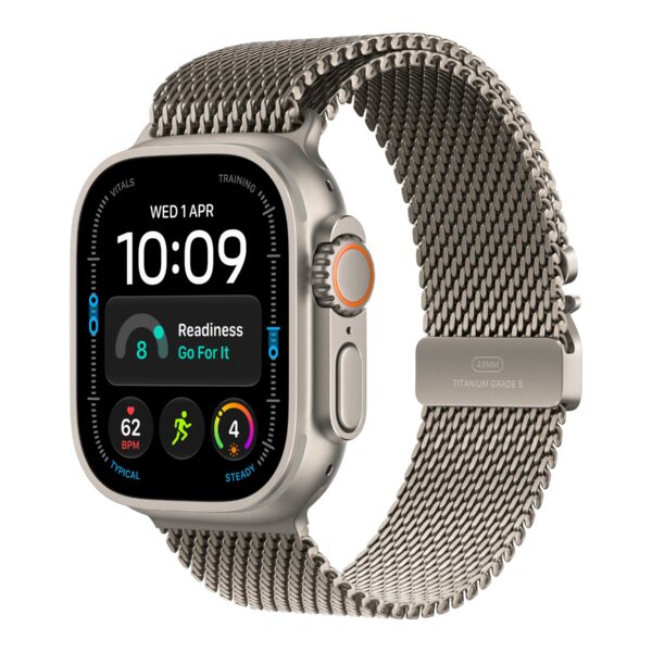 Apple Watch Ultra 4 GPS + Cellular 49mm Natural Titanium Case with Natural Titanium Milanese Loop - M | Apple